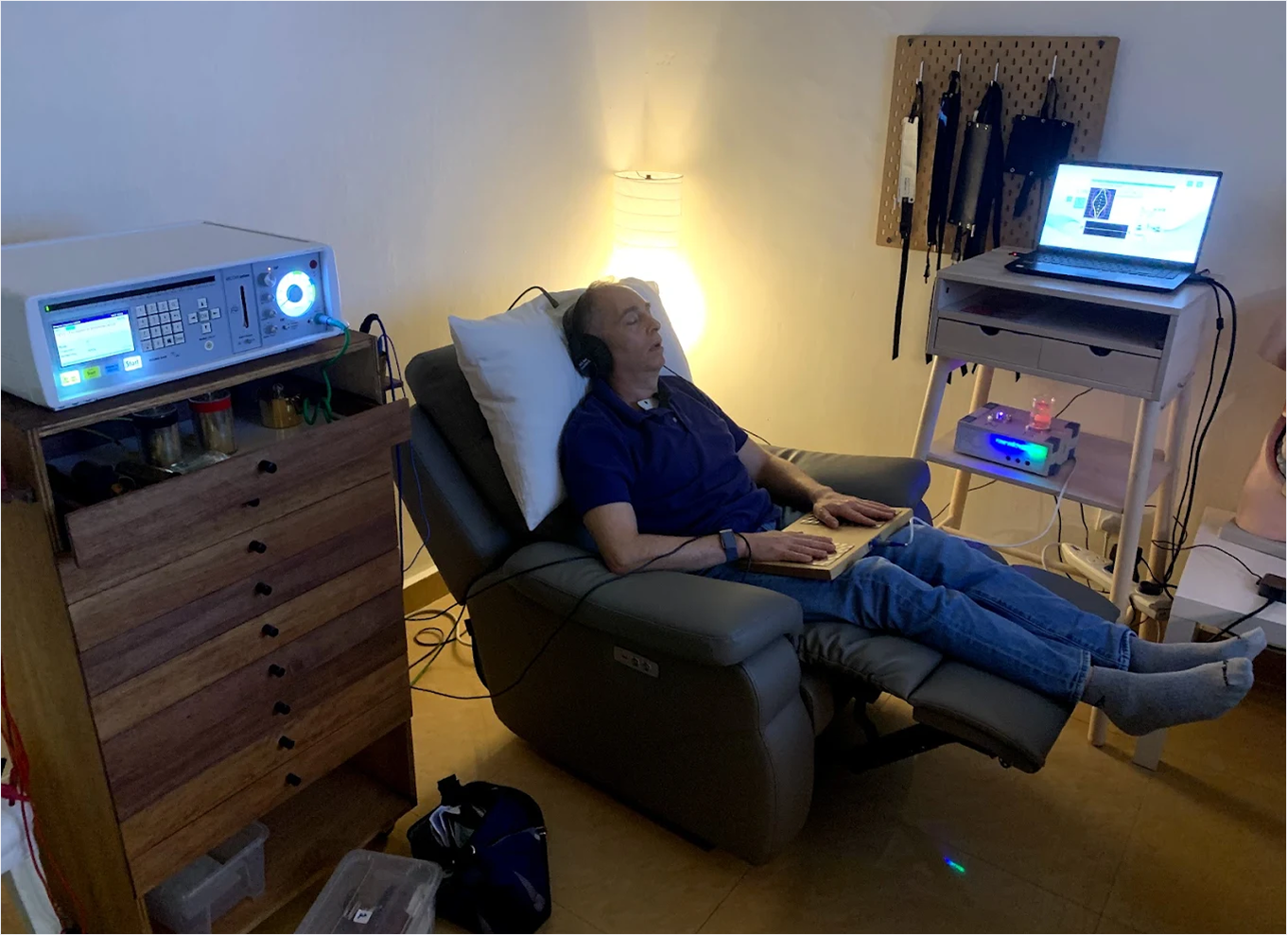 A man sitting on the sofa