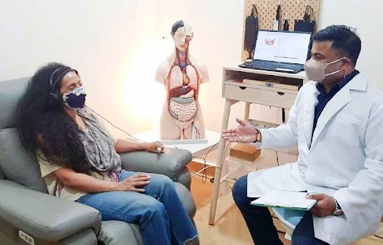 A doctor consulting with the patient.
